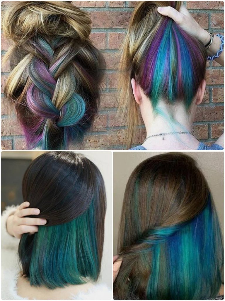 Hair color style, Hair Highlight, Hair stylist, Hidden hair color, Peekaboo highlight, rainbow hair, ผมสีรุ้ง