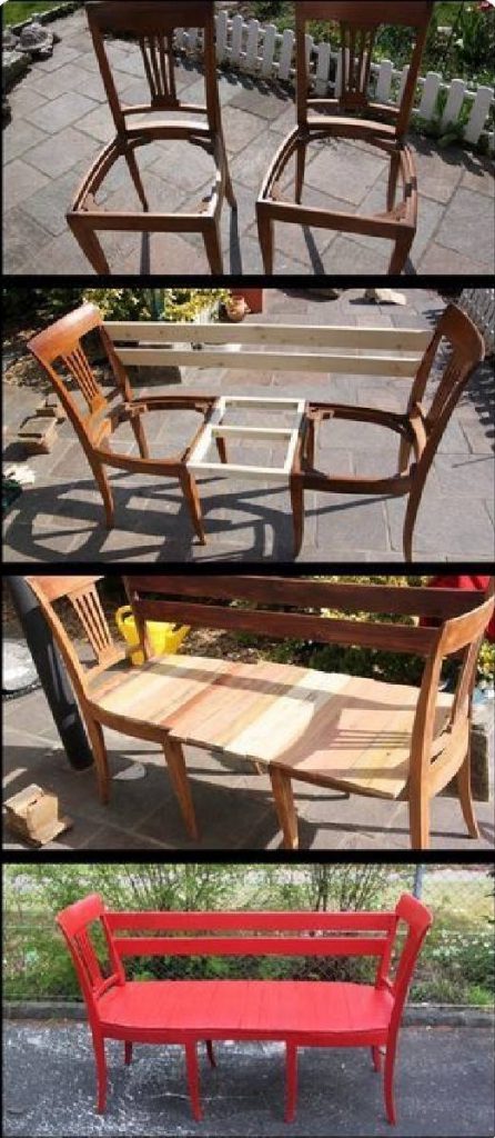 ตัวอย่างขั้นตอนการ DIY เก้าอี้เก่าเป็นม้านั่งยาว