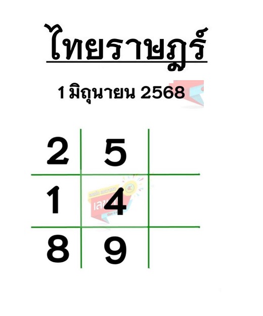 หวยไทยราษฎร์  1-6-68