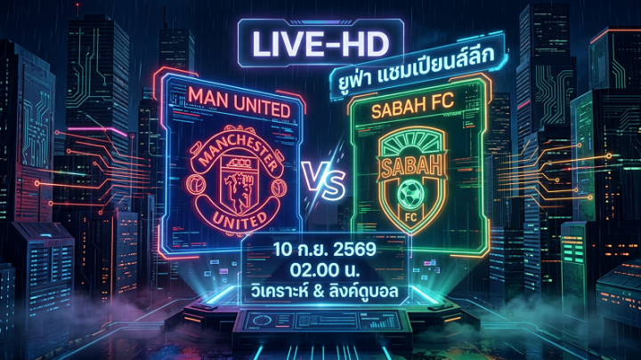[LIVE-HD] ดูบอลสด แมนยู VS ซาบาห์ / วิเคราะห์-ยูฟ่าแชมเปียนส์ลีก 10 ก.ย. 69 / 02.00 น. ลิงค์ดูบอล แมนยู สโมสรฟุตบอลซาบาห์ #แมนยู #MUFC #MUN
